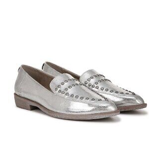 Blowfish Malibu Womens Harper Silver Vegan Leather Loafer Flat Shoes Size 7 NWOB